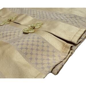 Luxury Queen Sized Bedskirt Gold Embroidered Bedding Chinese Frog Closure Accent